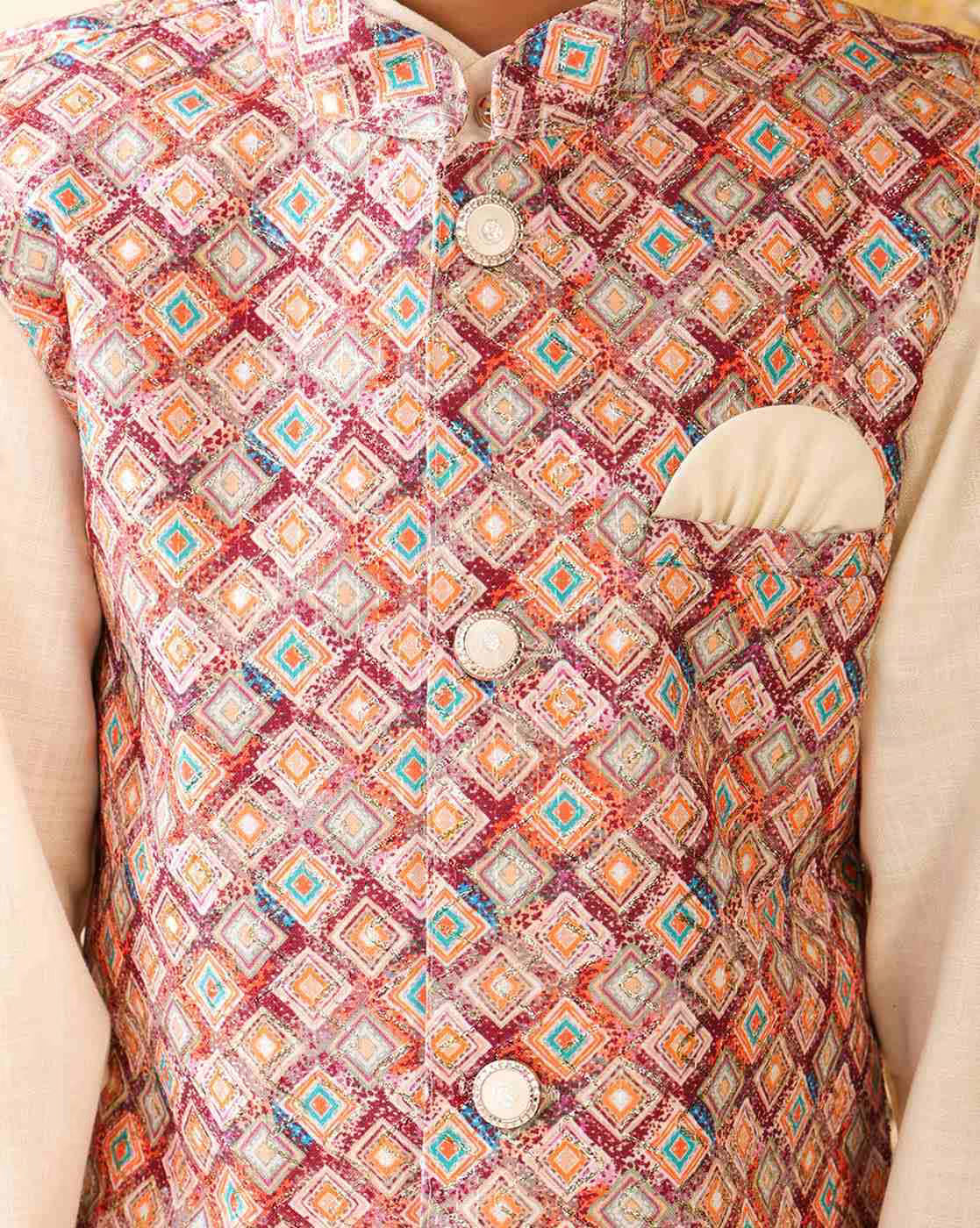 Boys Kurta Pyjama Set with Nehru Jacket