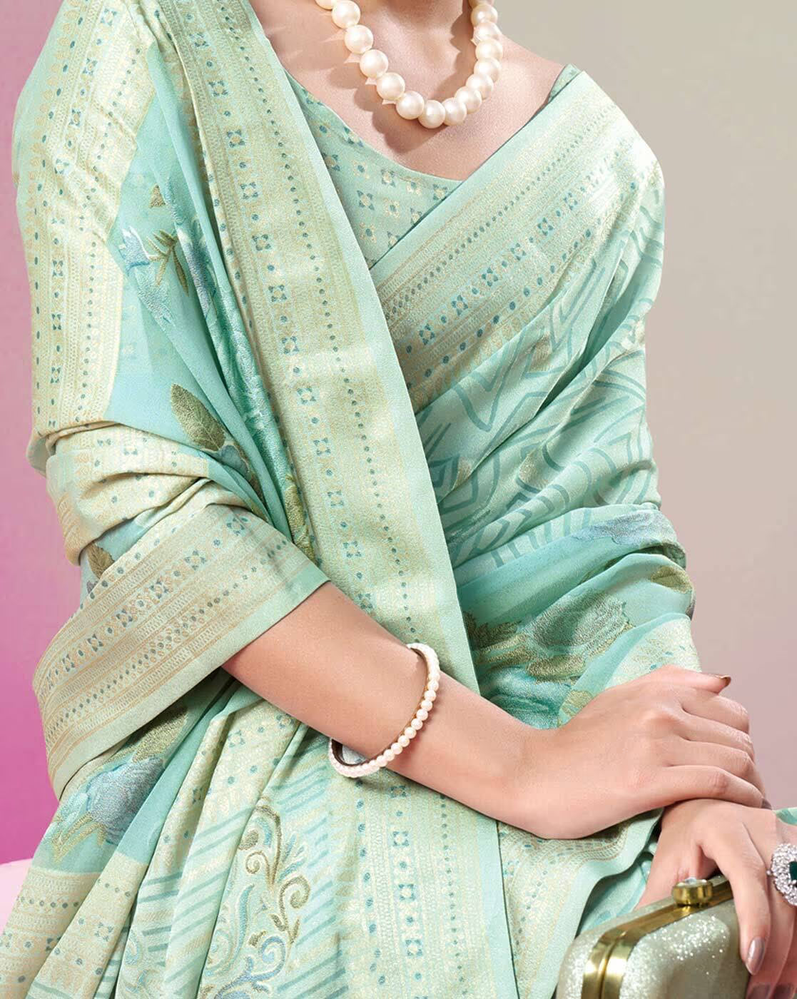 Women Ethnic Design Traditional Saree with Blouse Piece