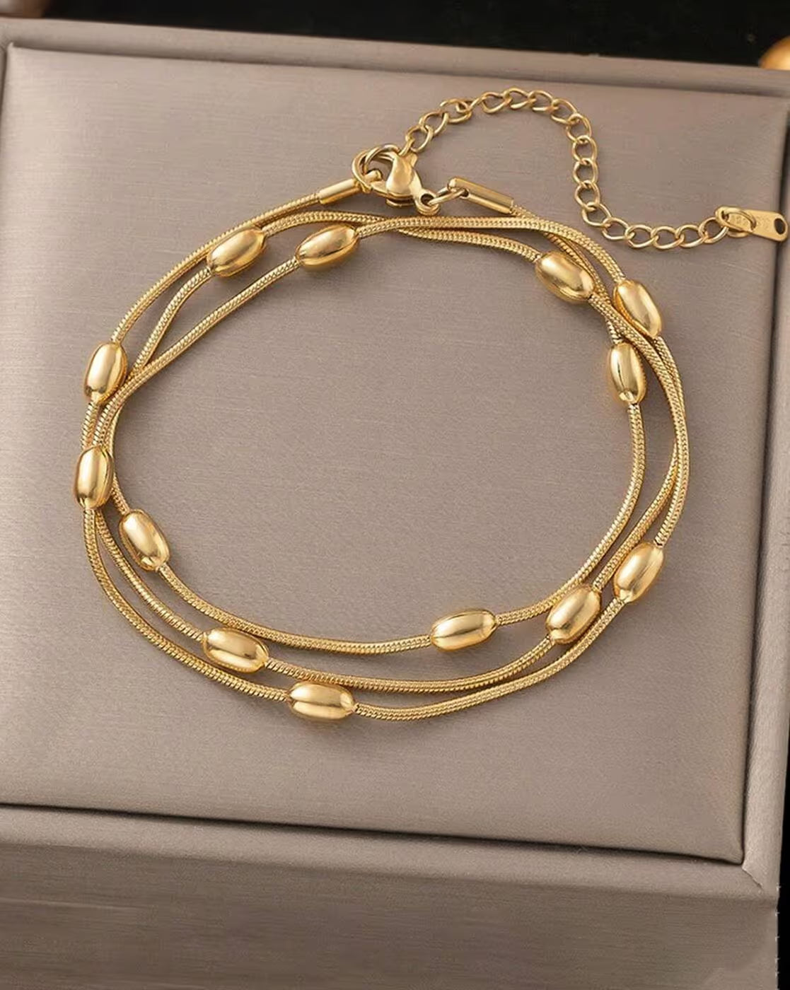 Women Triple Strand Link Bracelet