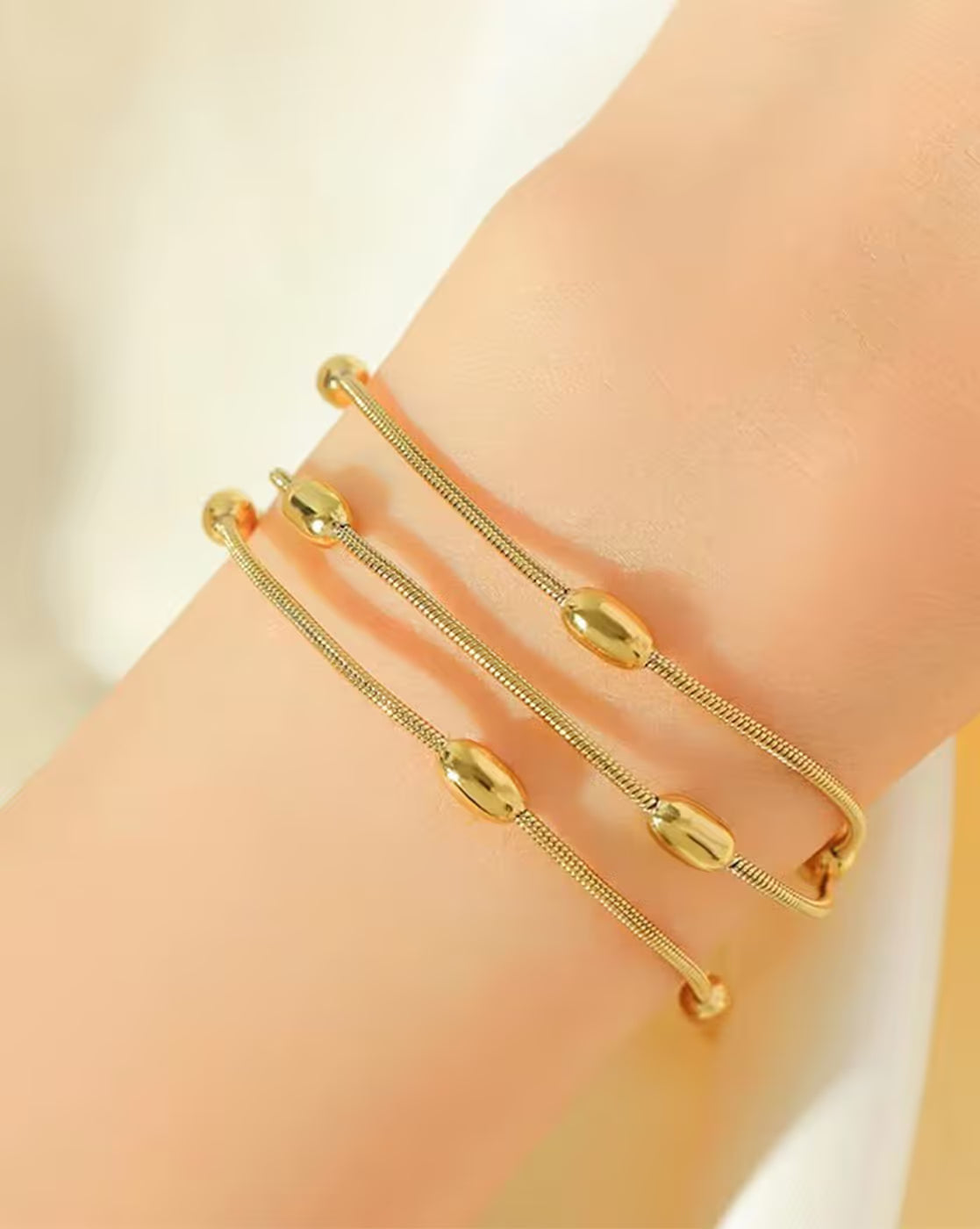 Women Triple Strand Link Bracelet