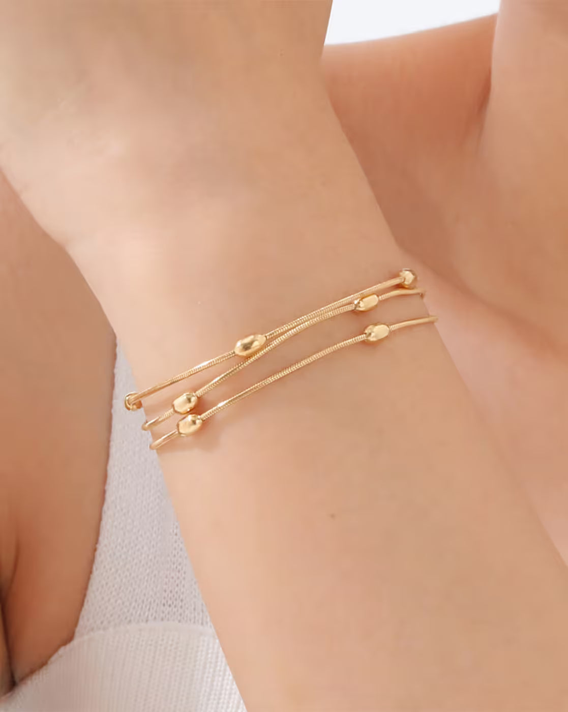 Women Triple Strand Link Bracelet