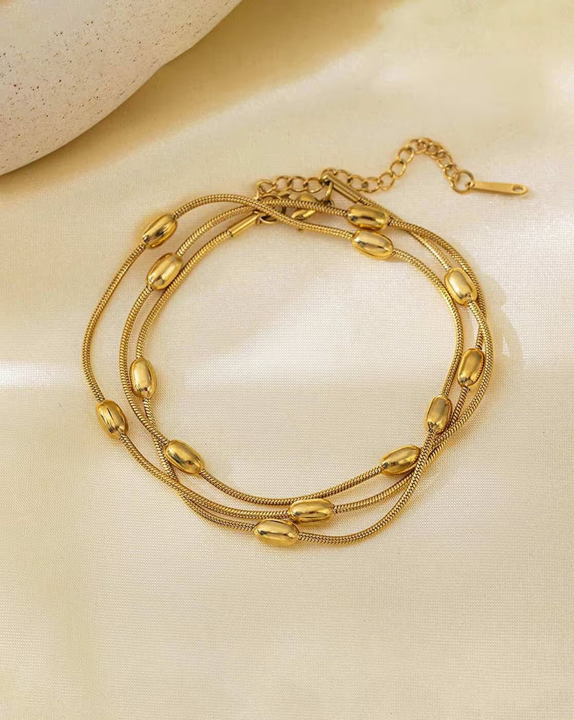 Women Triple Strand Link Bracelet