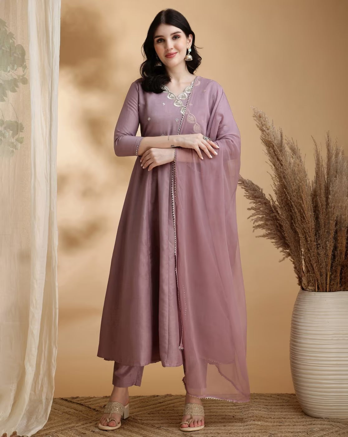 Embroidery Anarkali Kurta Set