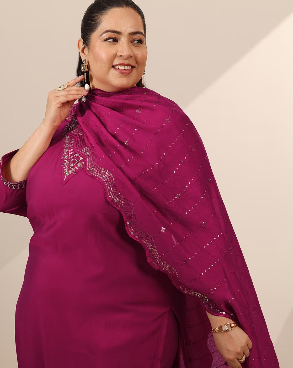 Women Embroidered Straight Kurta Set