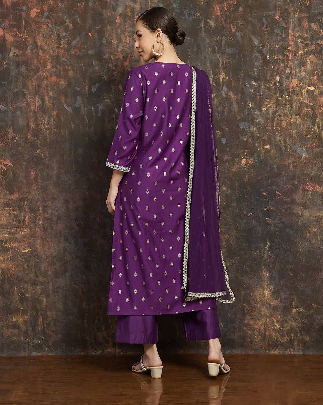 Women Embroidered Straight Kurta Suit Set