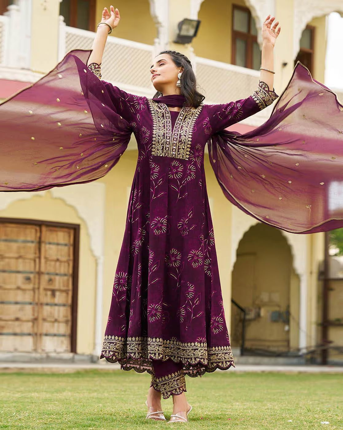 Embroidery Anarkali Kurta Set