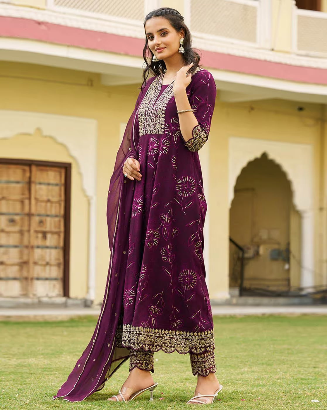 Embroidery Anarkali Kurta Set