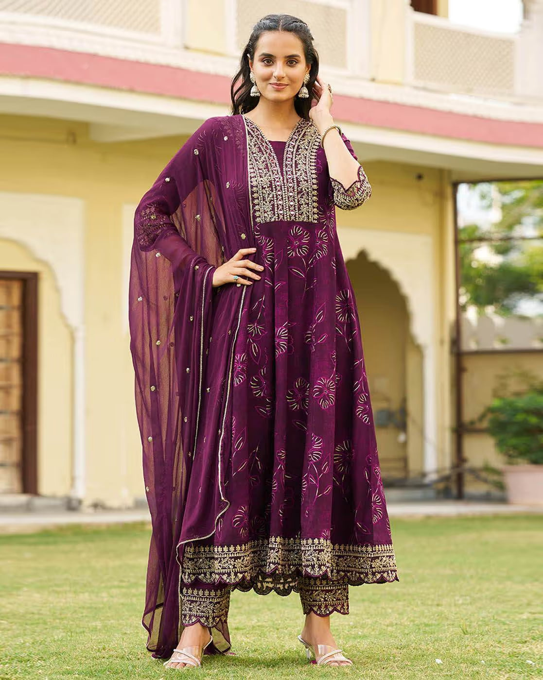 Embroidery Anarkali Kurta Set