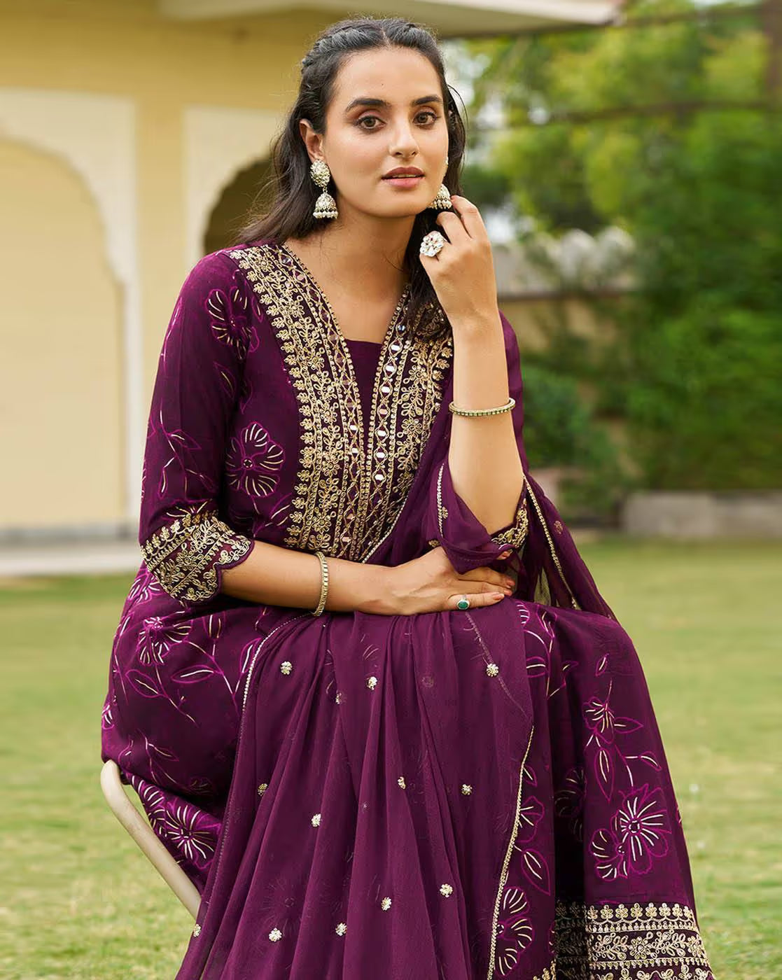 Embroidery Anarkali Kurta Set