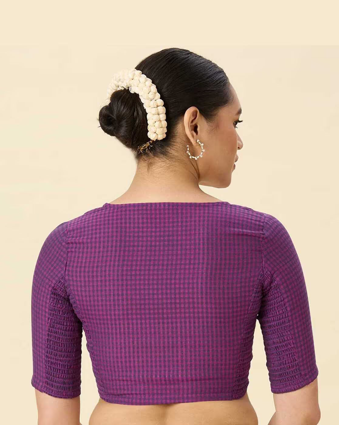 Women Checked Front Open Blouse