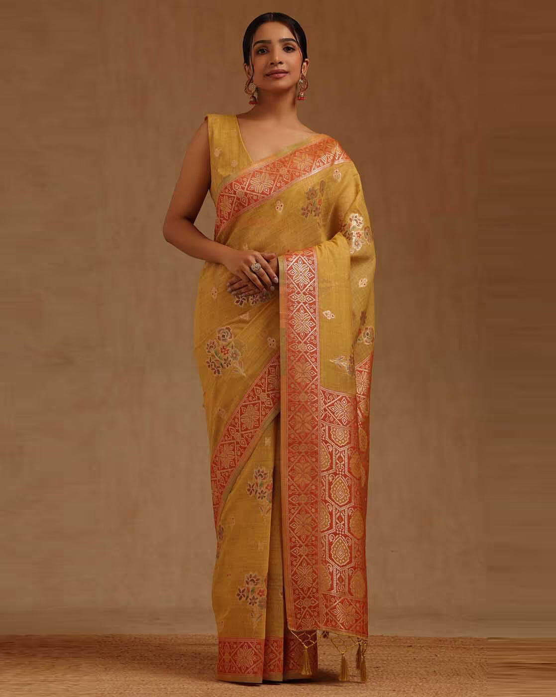 Chanderi Woven Design Saree with Blouse Piece