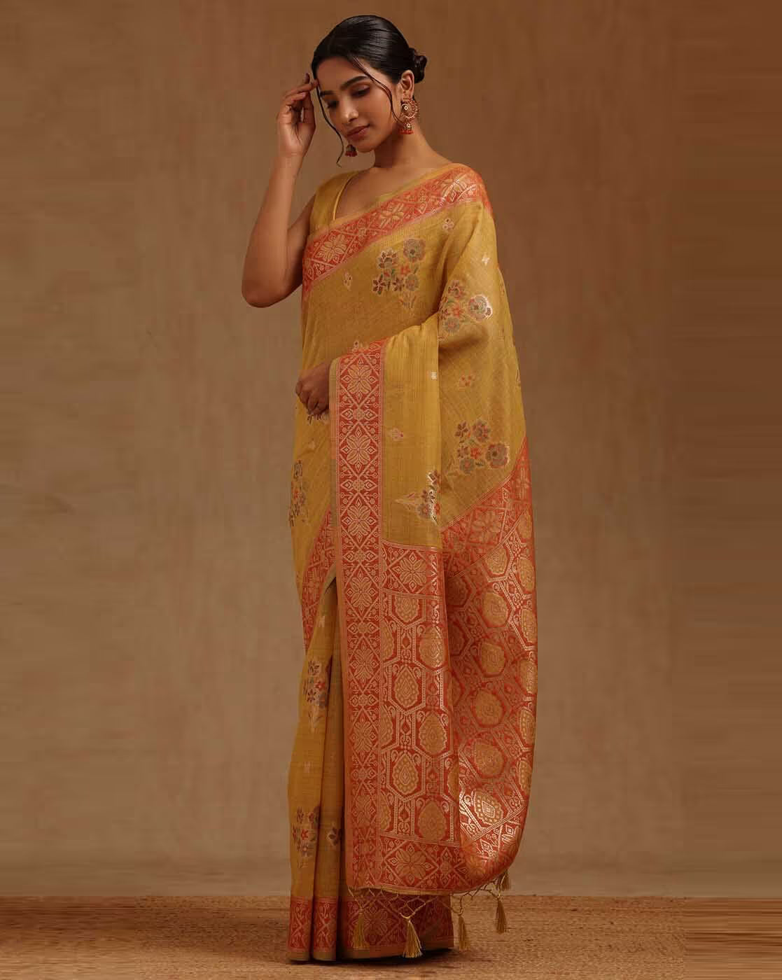 Chanderi Woven Design Saree with Blouse Piece