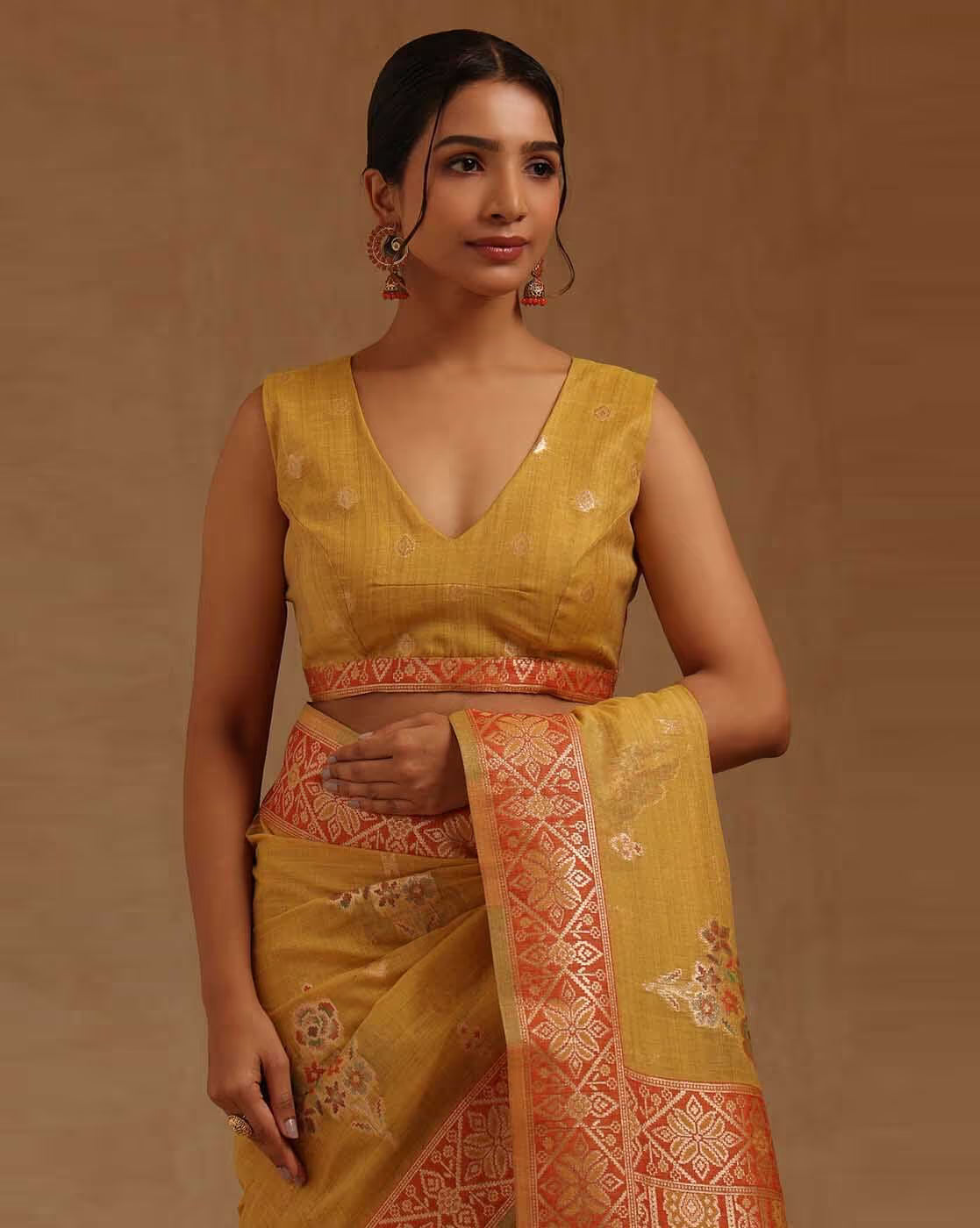 Chanderi Woven Design Saree with Blouse Piece