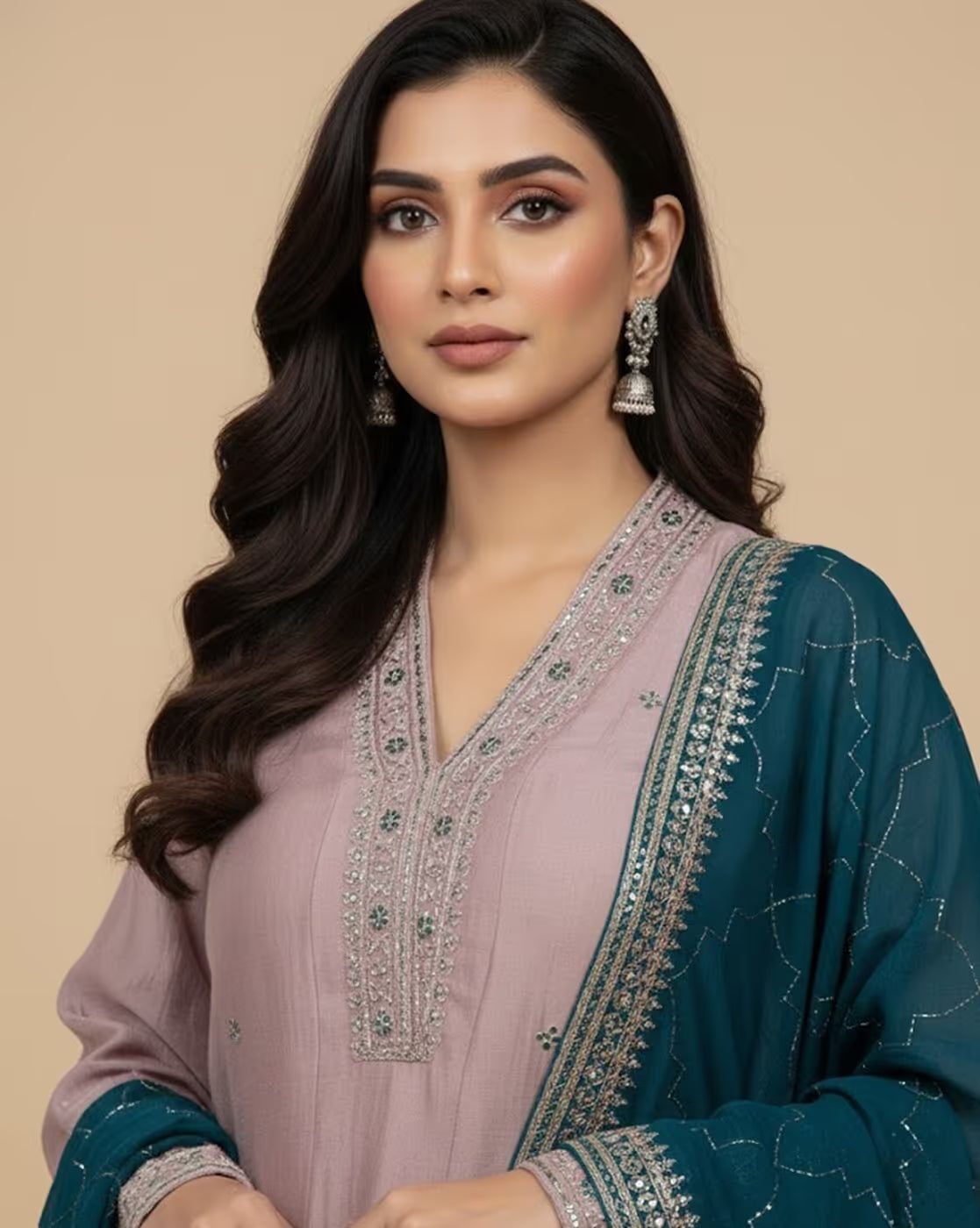 Women Embroidered 3-Piece Anarkali Kurta Set