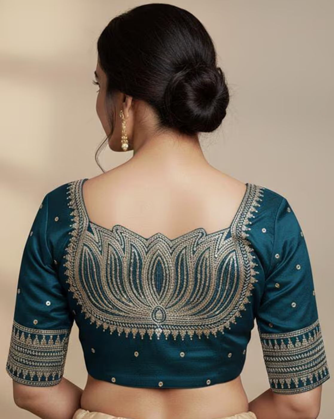 Embroidery Front Open Blouse