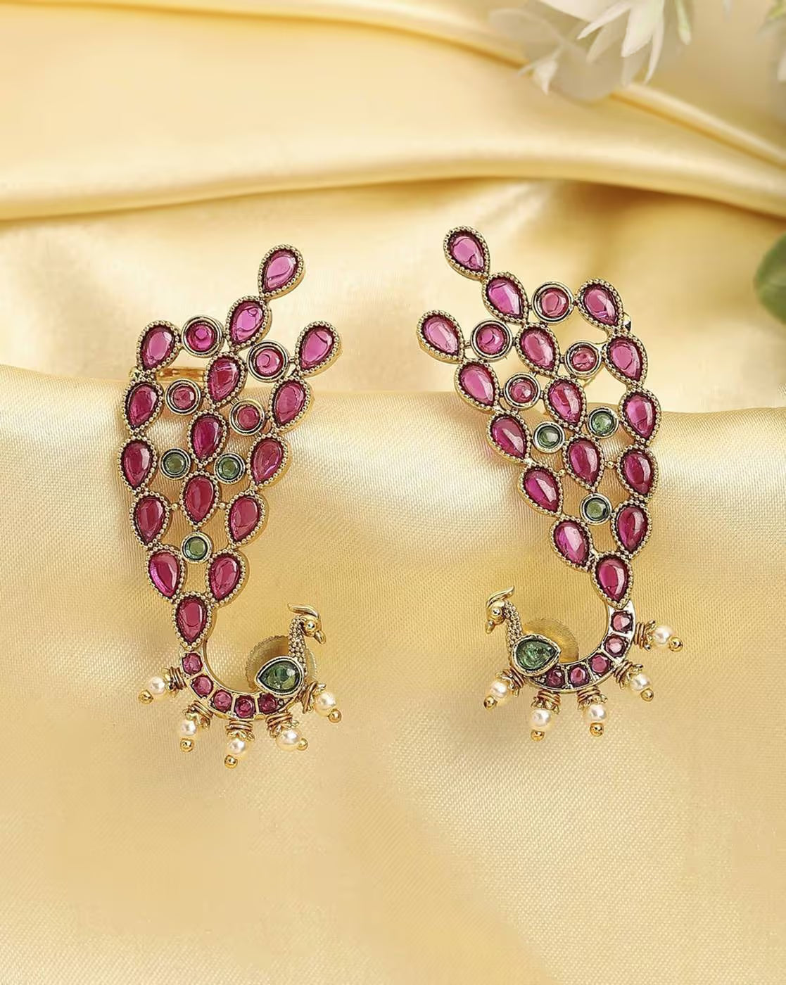 Women Stone-Studded Ear Cuff Earrings | FS