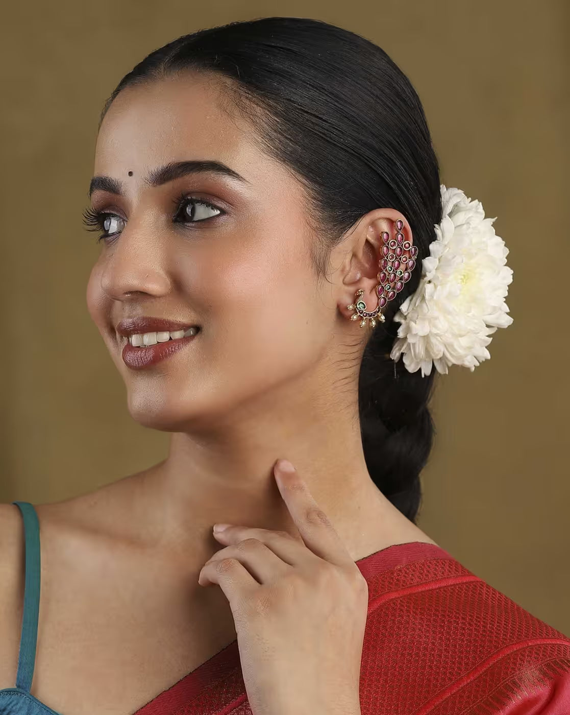 Women Stone-Studded Ear Cuff Earrings | FS