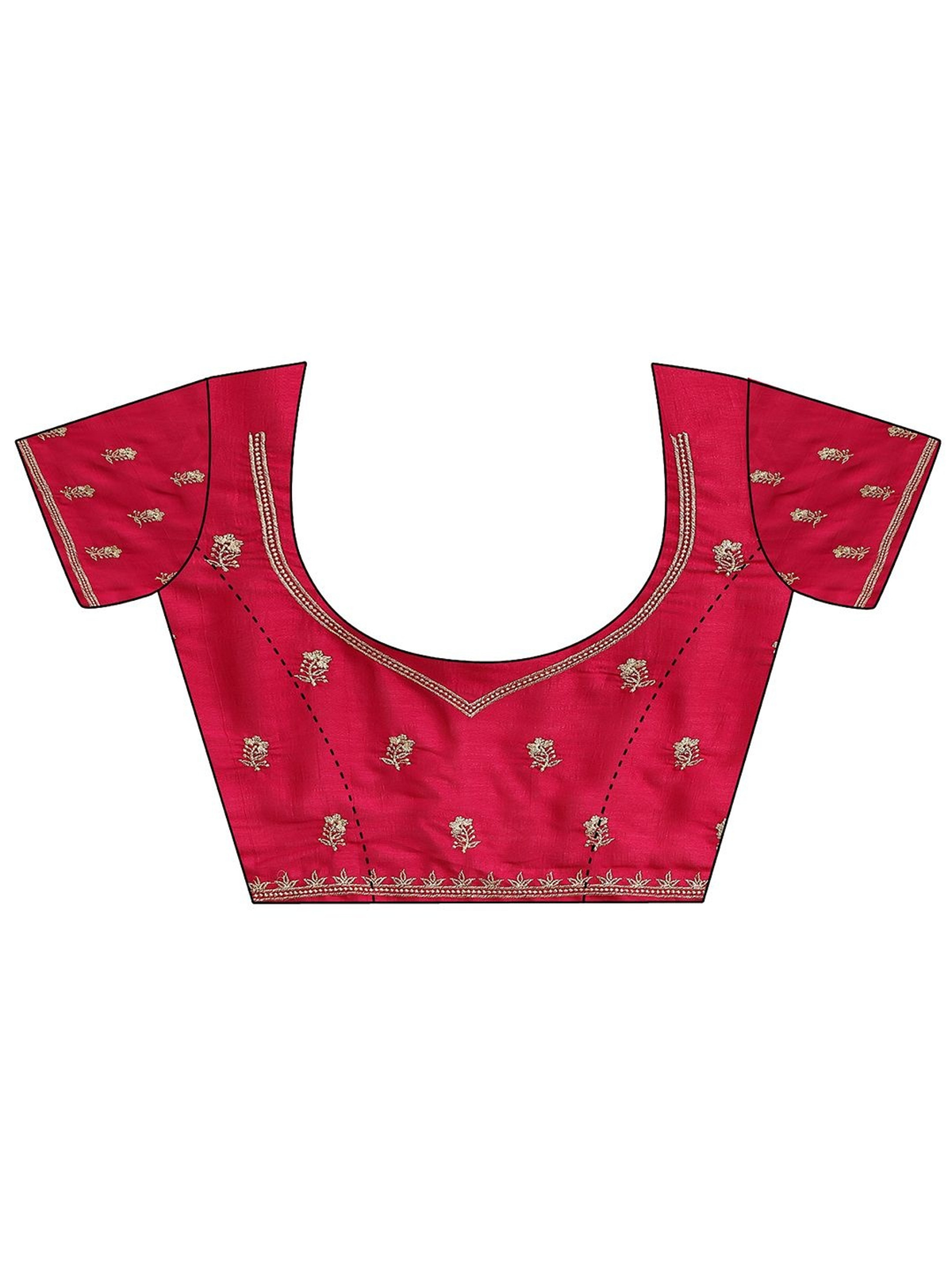 Magenta Silk Blend Saree with Embroidered Border aromie