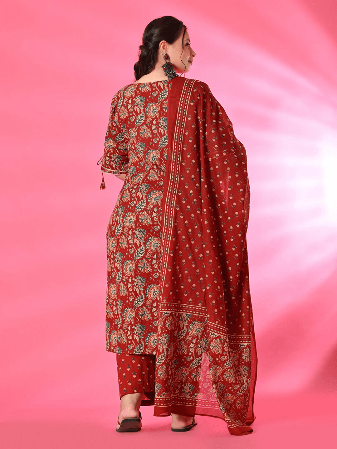 Embroidered Georgette Anarkali Kurta - Three-Piece Set