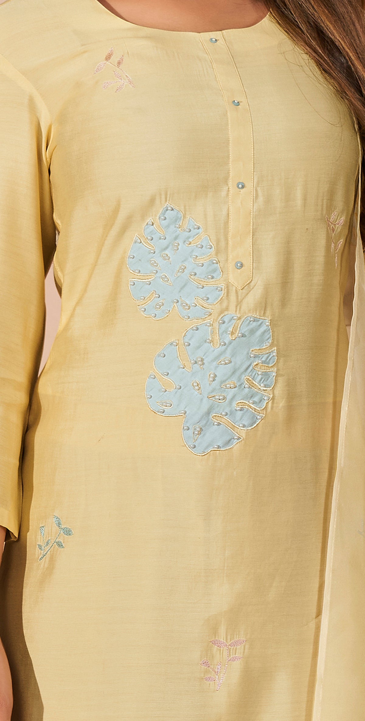 Aromie  embroidered viscose  Suit Set Canada - Elegant Three Piece Kurtha