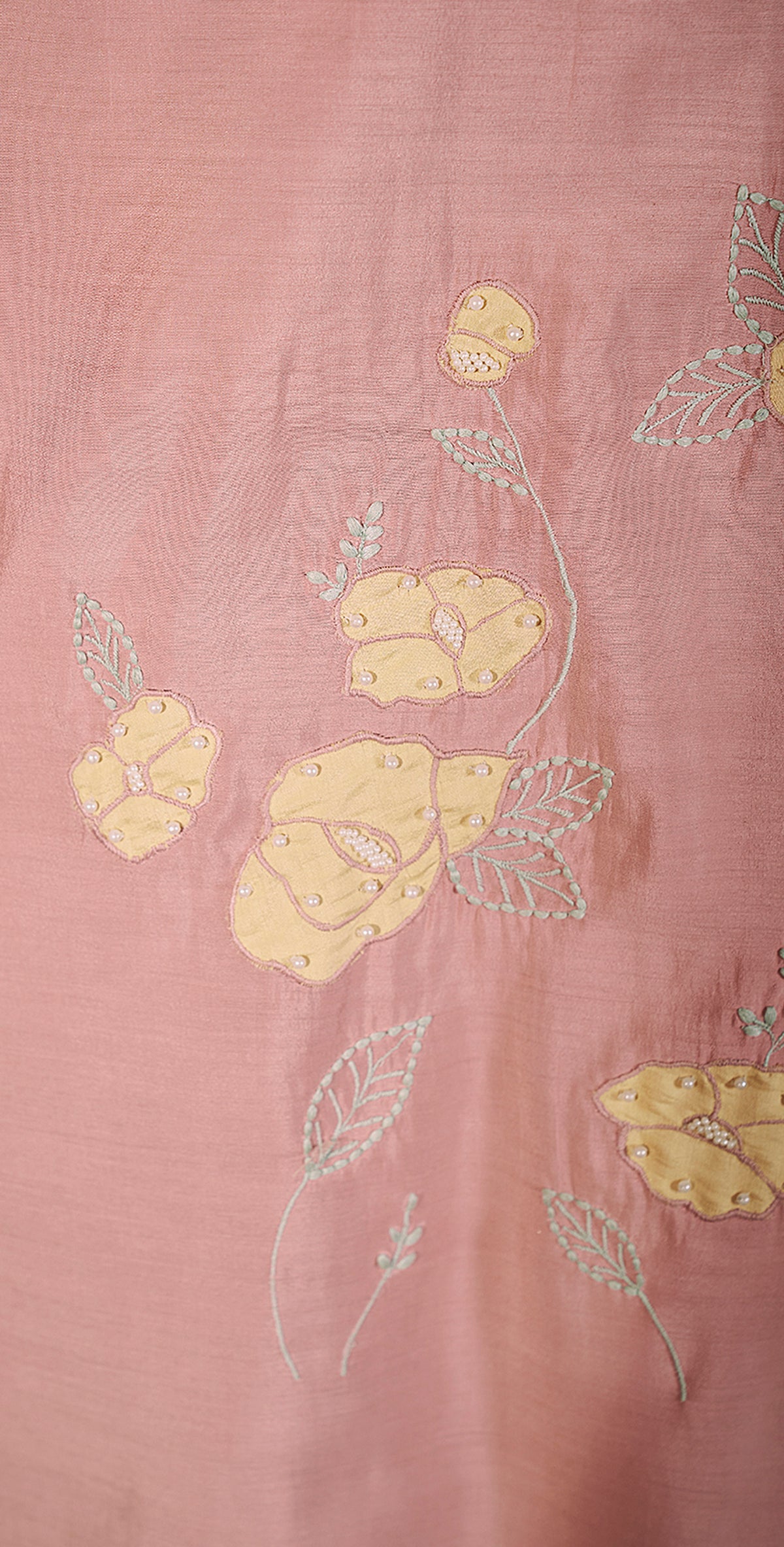 Pink Organza embordered Kurta Trouser Set with Dupatta
