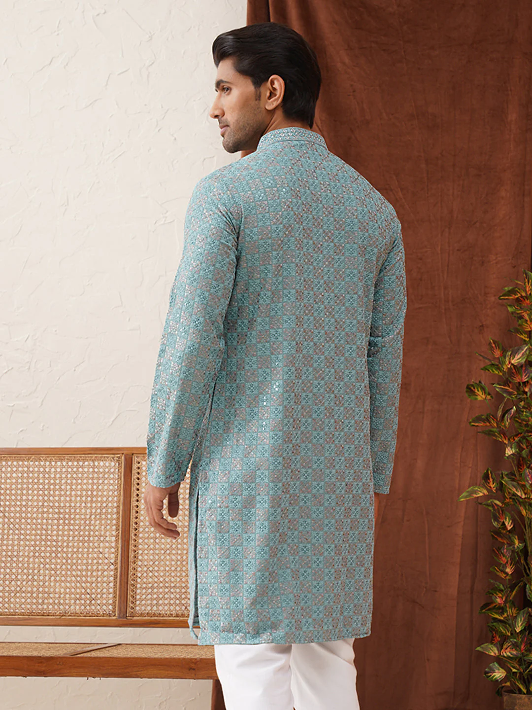 Embroidered Staight Kurtas For Men