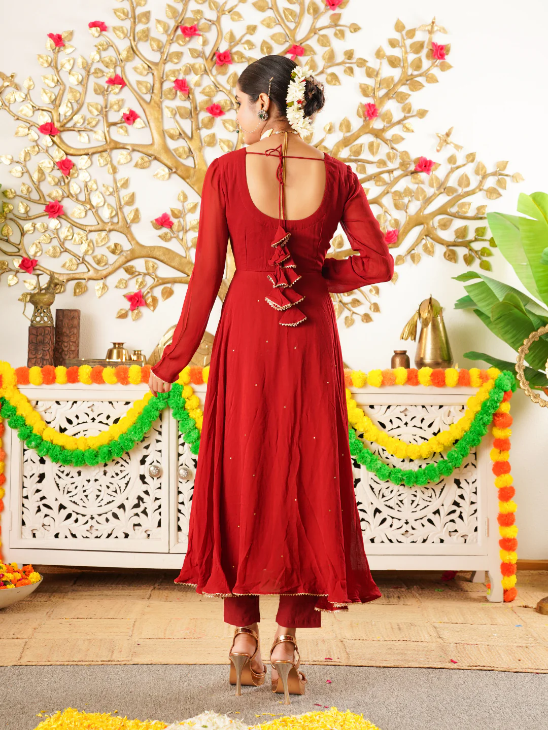 Zyra Maroon Anarkali Set – Georgette Festive Suit