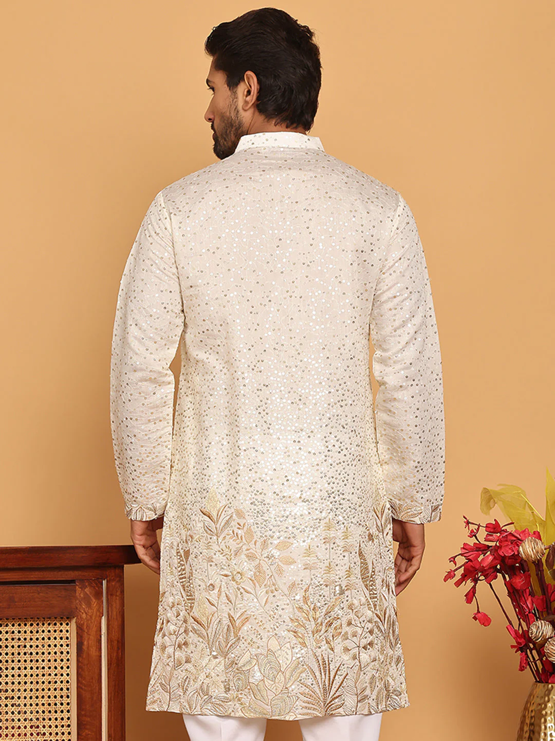Premium Embroidered and Sequins Silk Blend Kurtas.