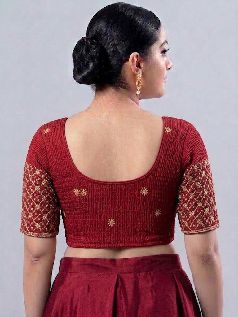 Red  Stretchable Saree Blouse