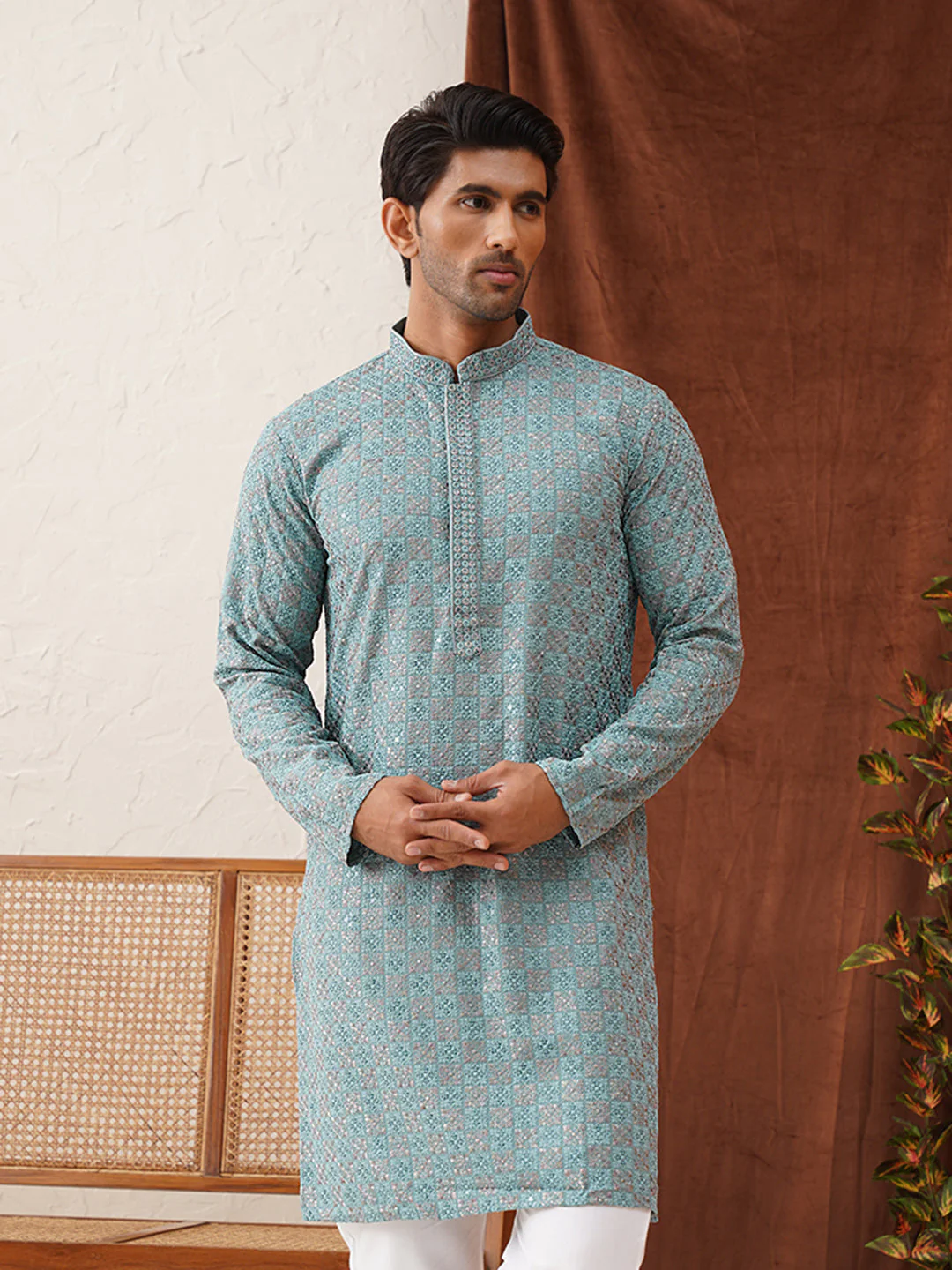 Embroidered Staight Kurtas For Men
