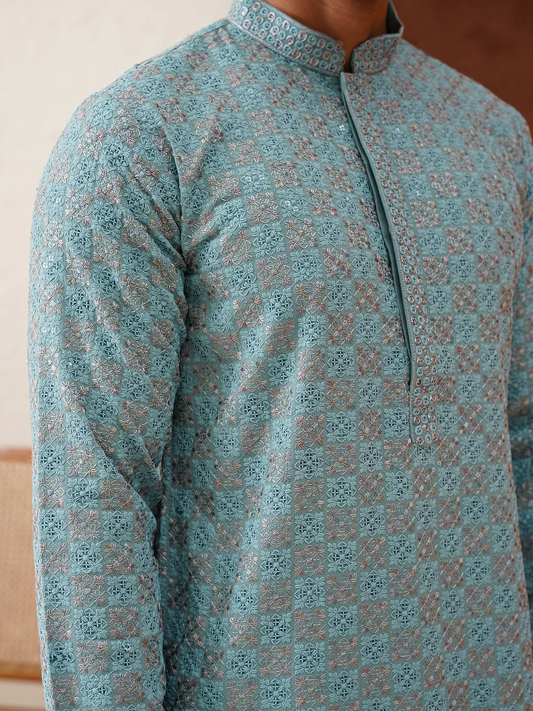 Embroidered Staight Kurtas For Men