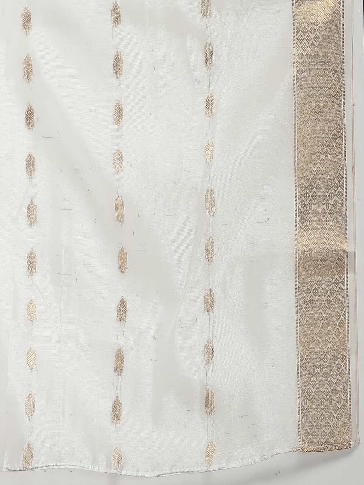 Off-White Printed A-Line Kurta Trouser Set with Dupatta