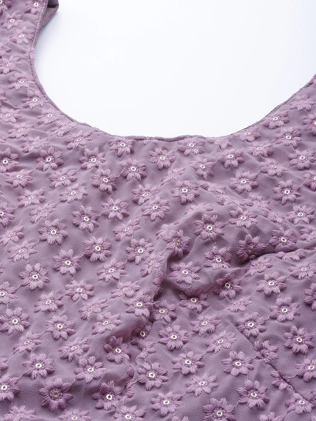 Lavender lehenga choli set USA made of soft fabric featuring floral embroidery, perfect for festive occasions