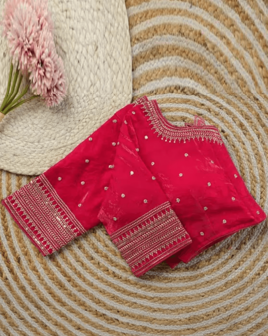 Embroidery Front Open Blouse