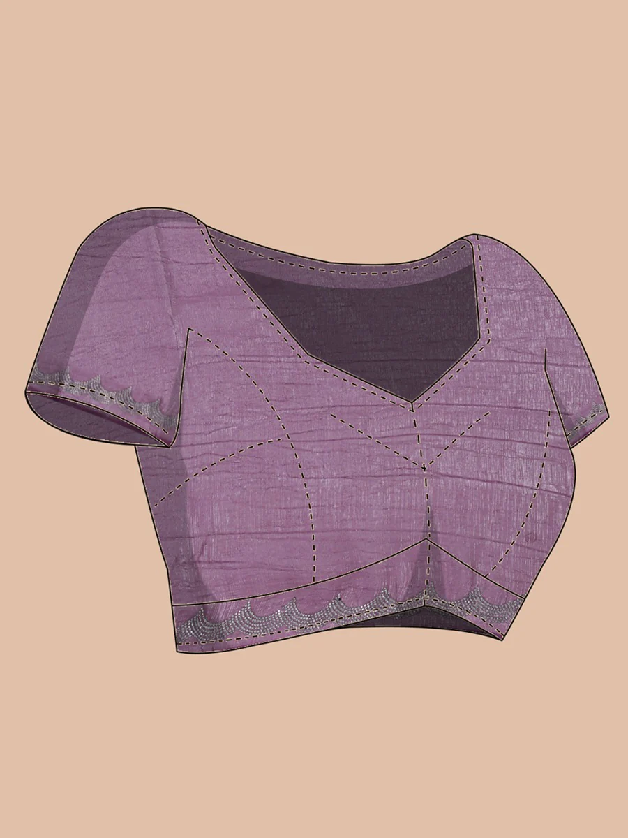 Shimmer Chiffon Dusty Grape Saree with Mini Stone Work