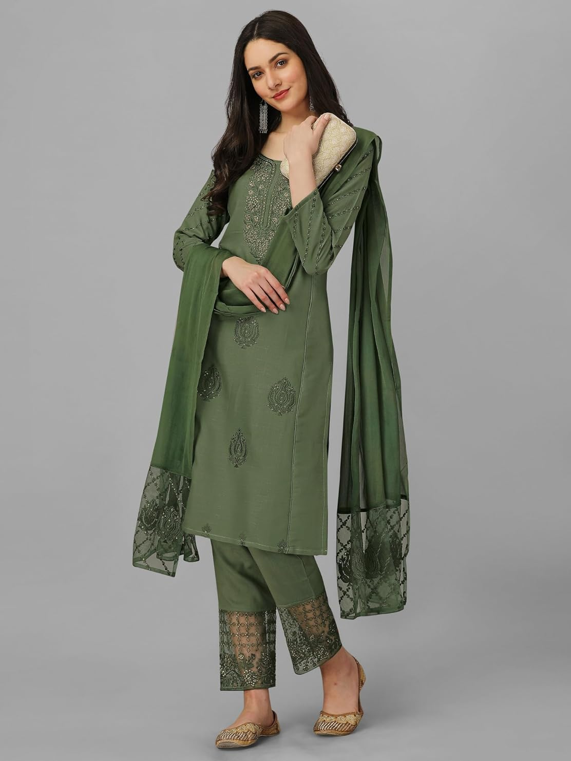 Women's Cotton Embroidery Salwar Suit Set
