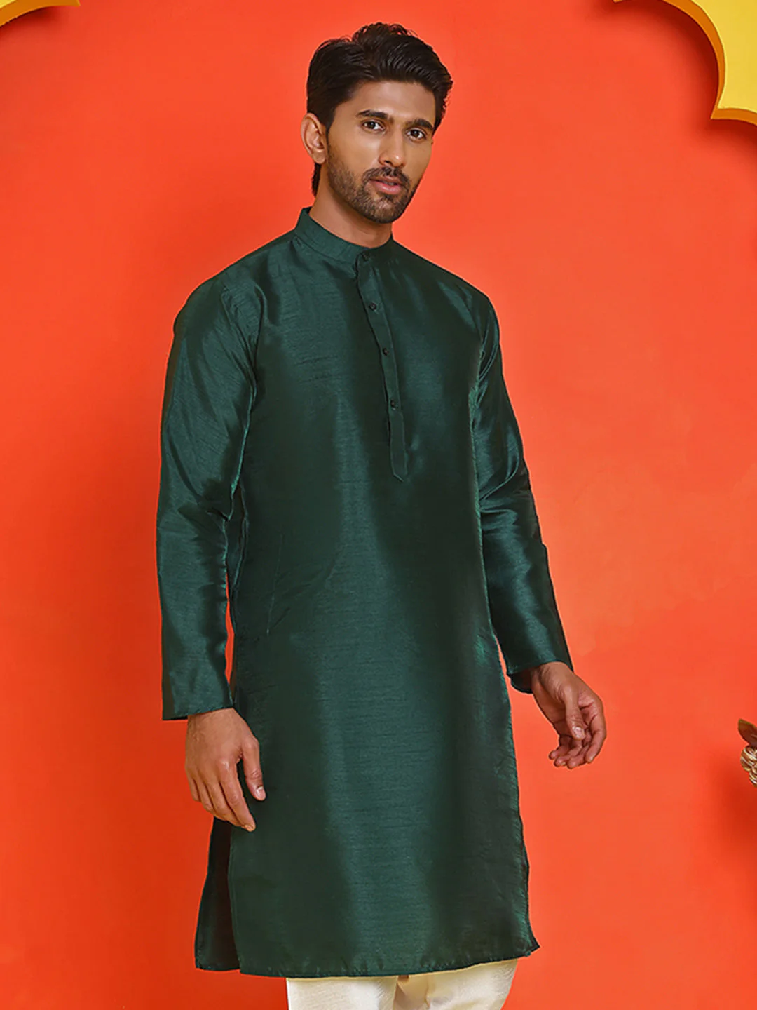 Solid Dupion Silk Kurtas for Men