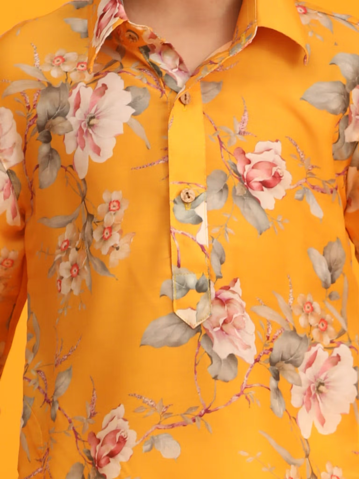Boys Yellow Kurta Patiala (Set of 2)