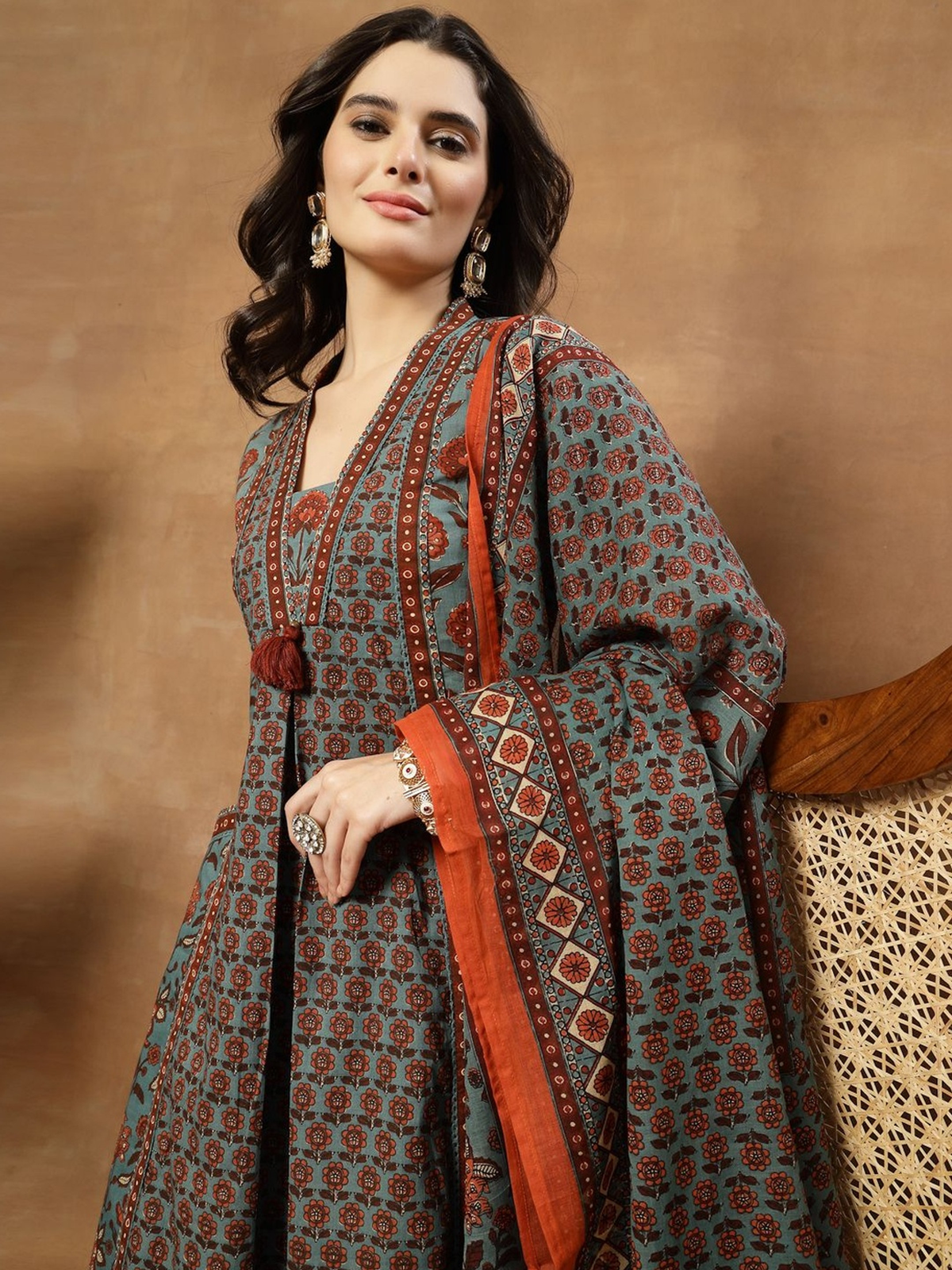elegant bandhani kurta set - Pink Embroidered 3-Piece