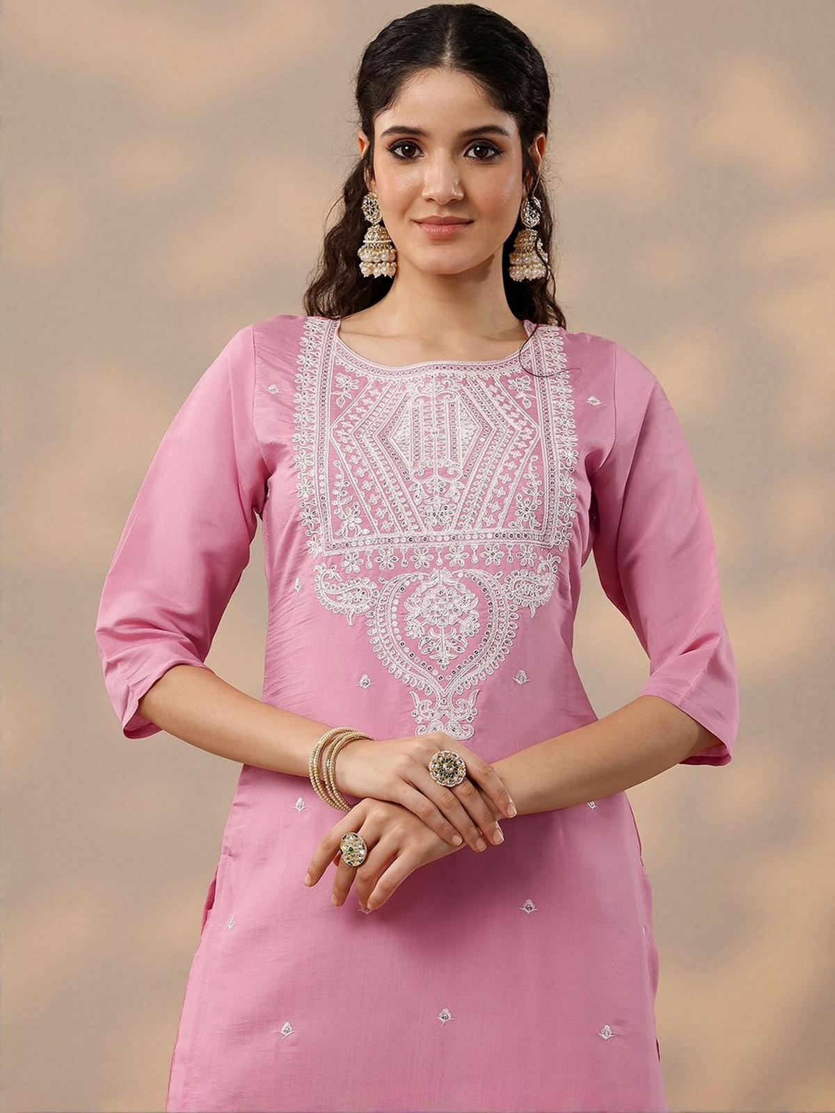 Women Ethnic Motifs Embroidered Kurta with Trousers & Dupatta