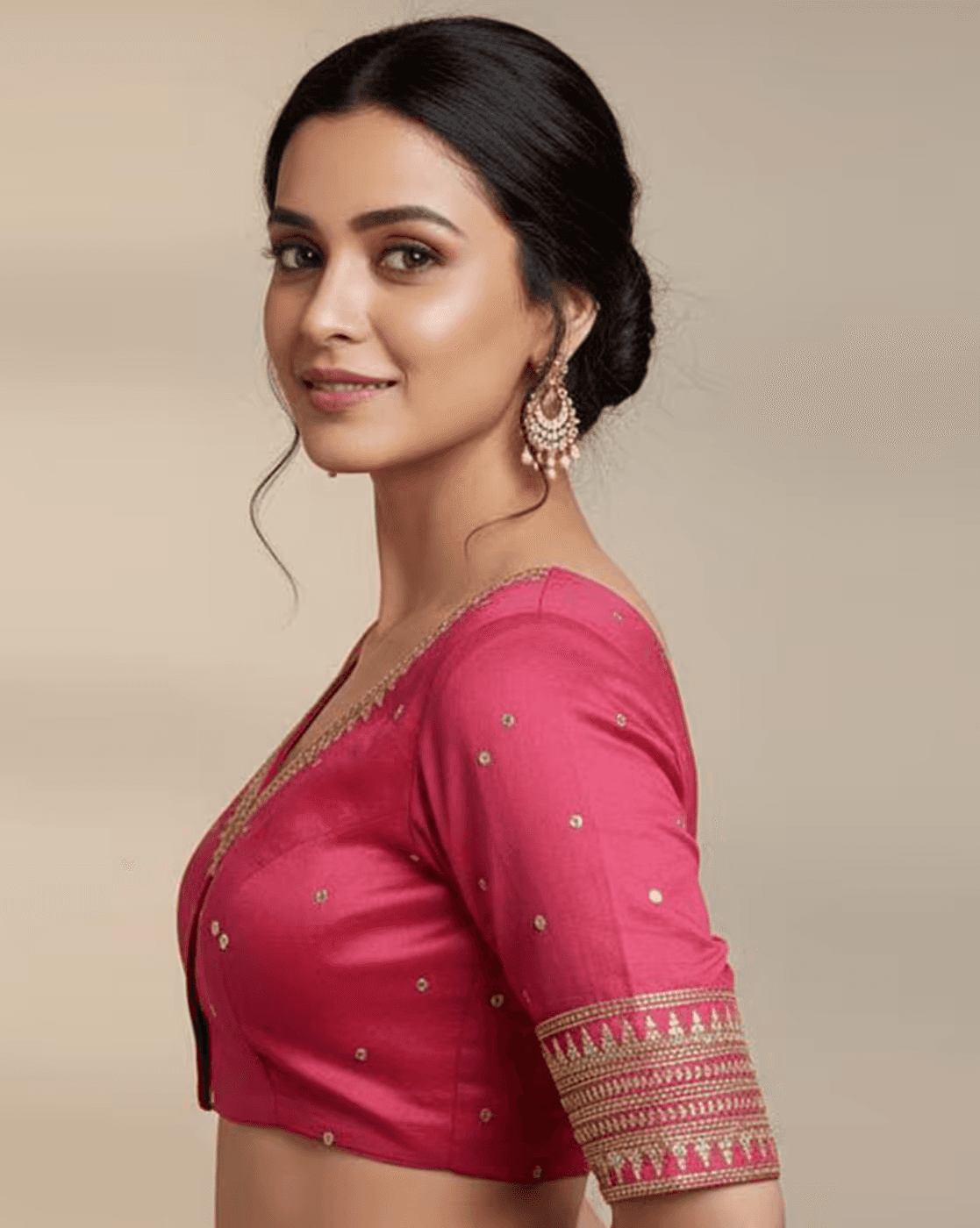 Embroidery Front Open Blouse