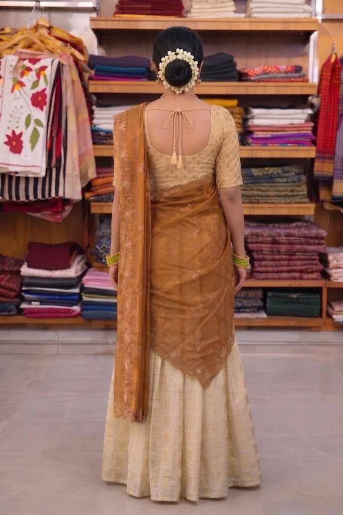 Ready-to-Wear Semi Silk Dhavani Set with Pavada and Stitched Blouse (Copy) AROMIE