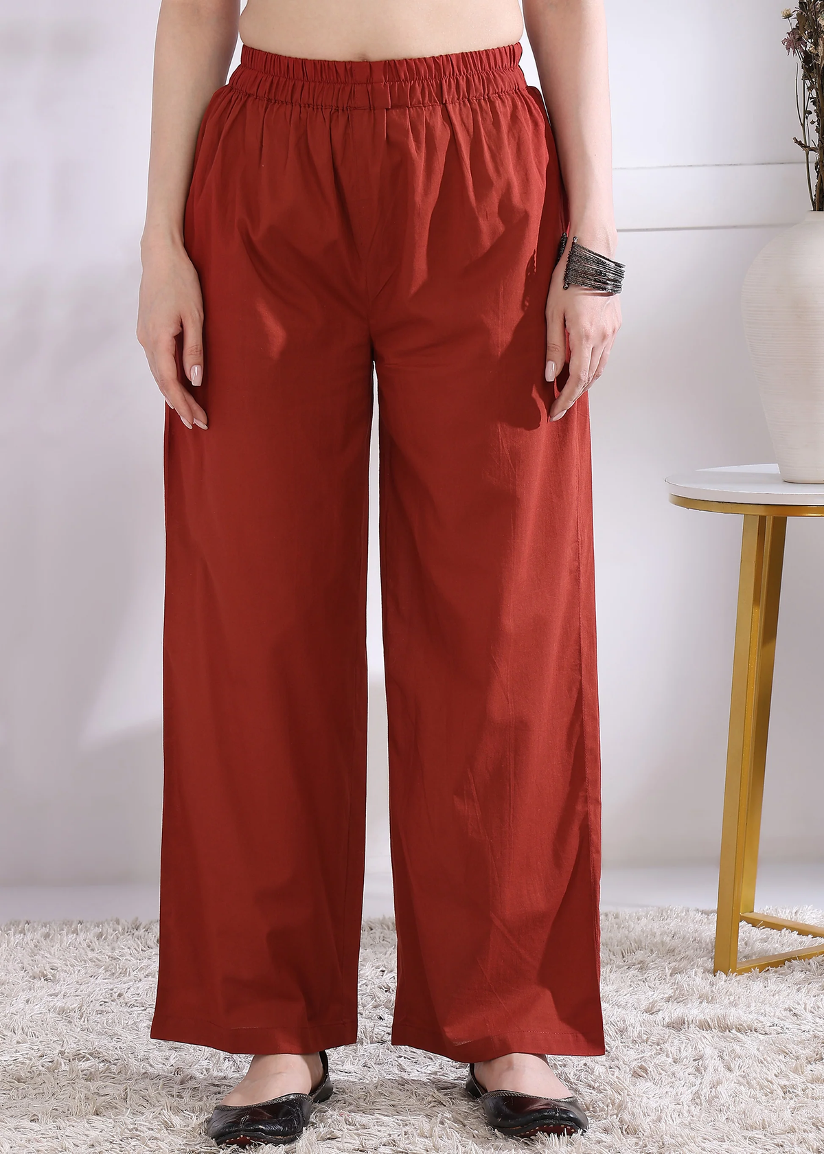 Red Cotton Straight Kurta Set with Printed Dupatta aromie