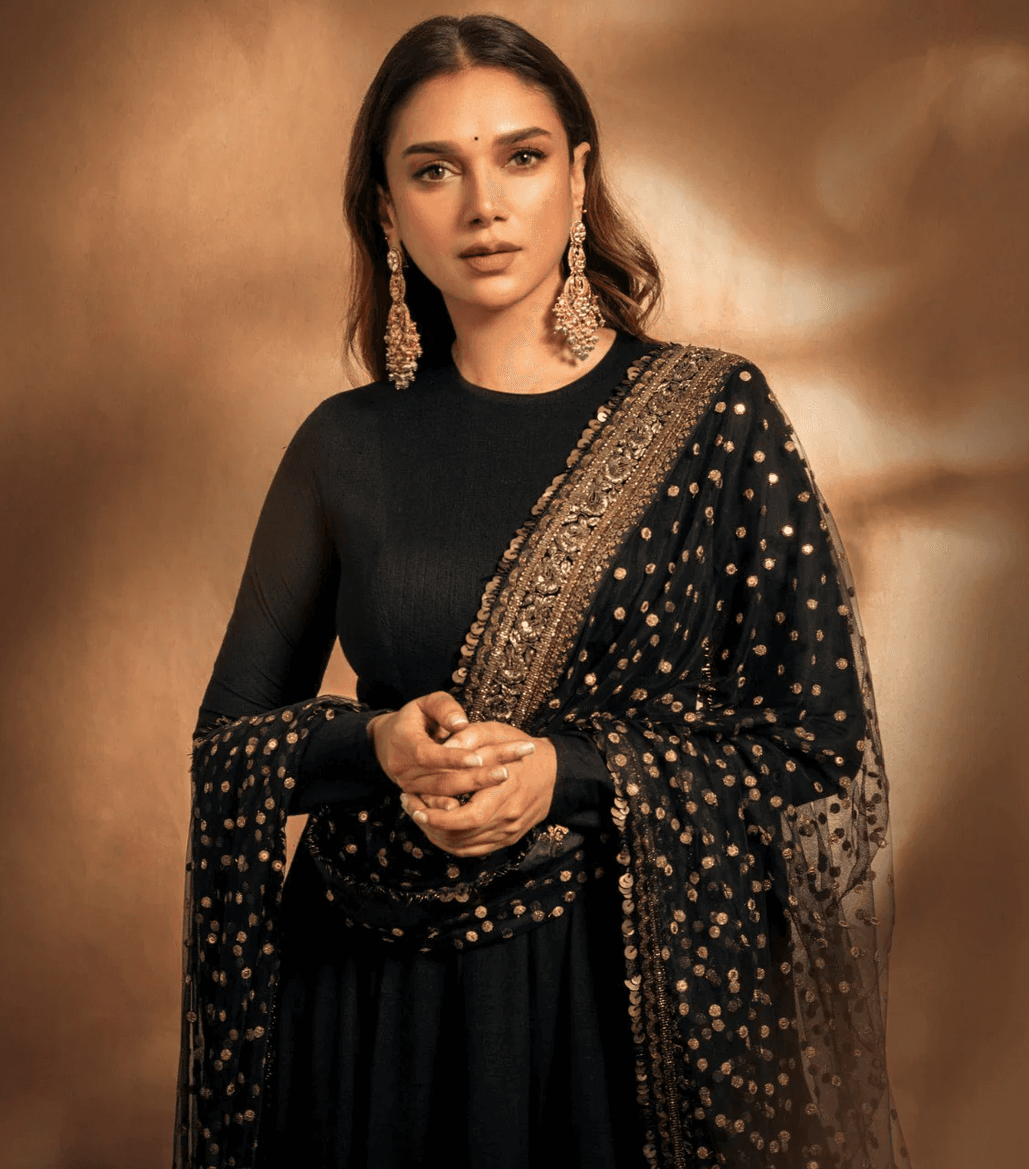 Black Embroidered Anarkali Suit Set with Zari and Sequin Work