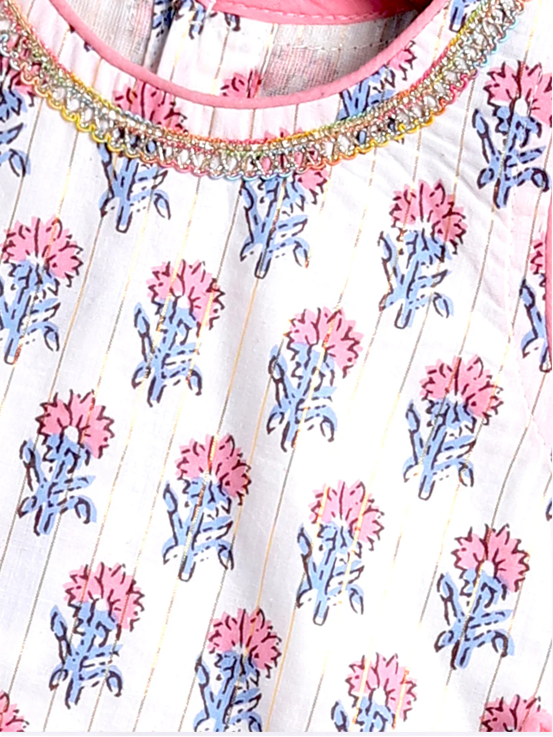 Multicolor Cotton  Girls Kurta Set