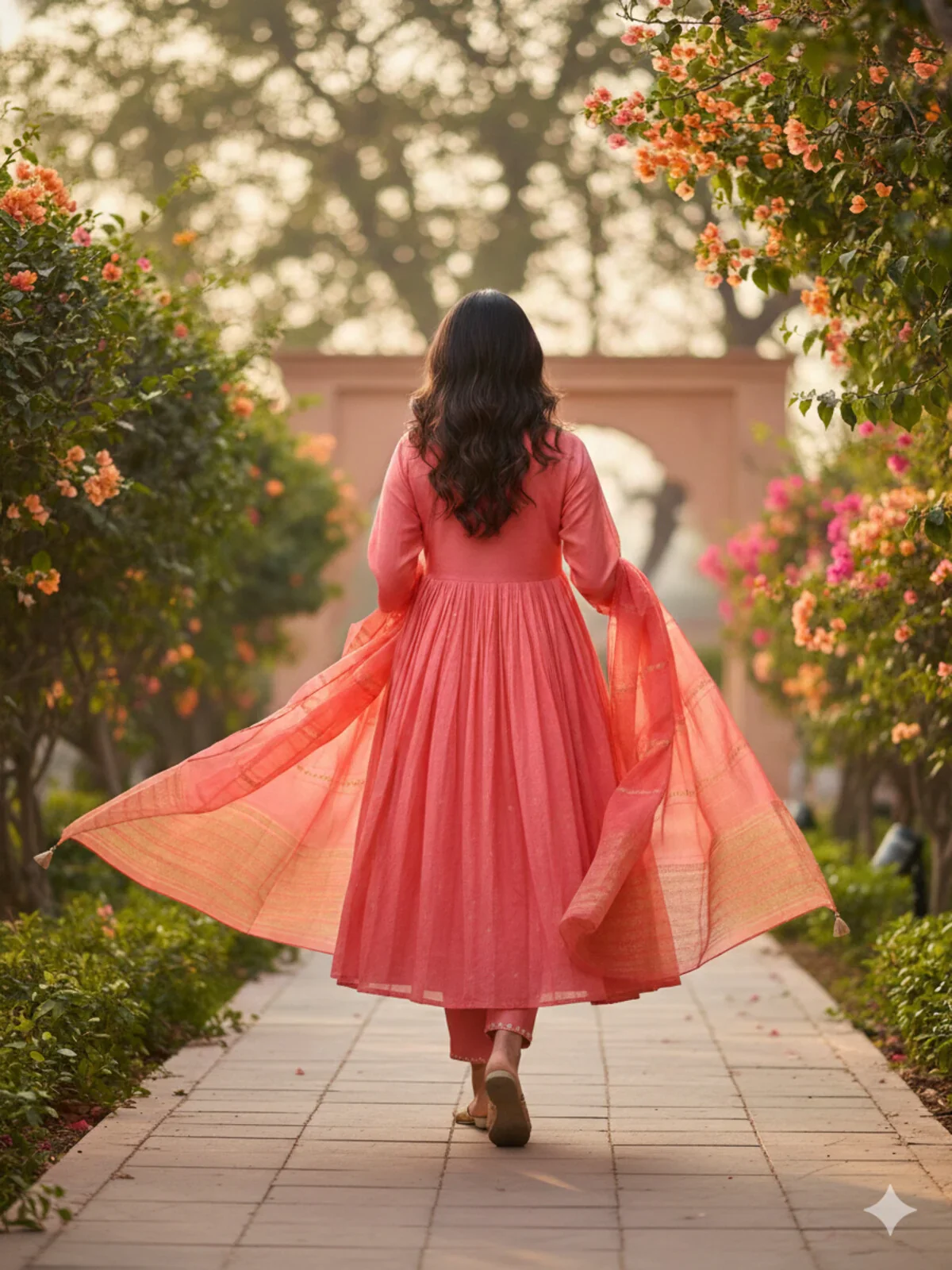 Embroidered Anarkali Calf Length Kurta and Pant With Dupatta