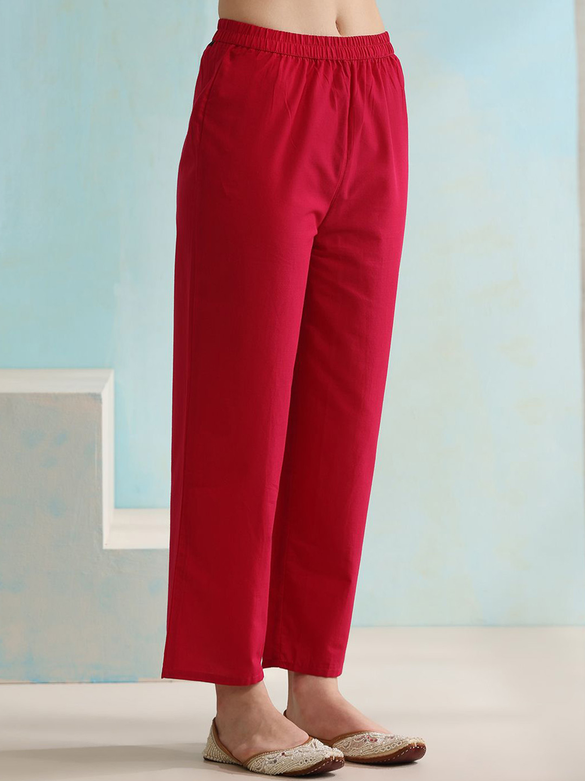 Floral Printed V-Neck Anarkali Kurta with Palazzos & Dupatta