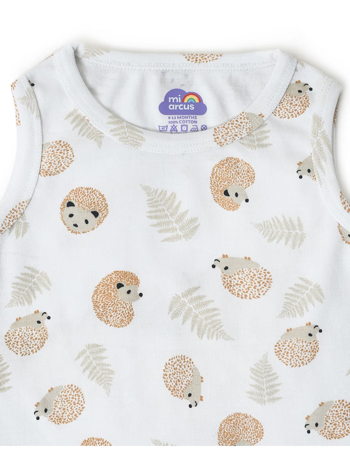Girls printed sleeveless cotton T-shirt – front view