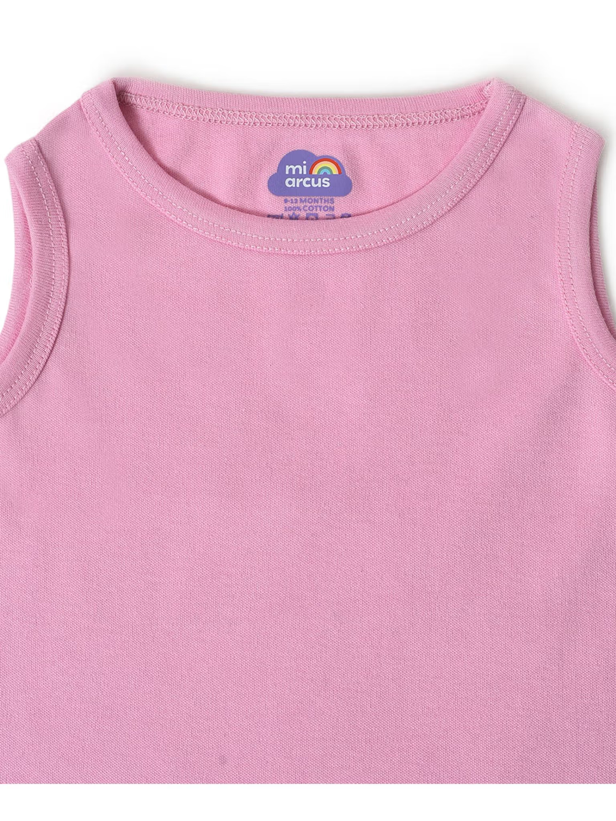 Girls printed sleeveless cotton T-shirt – front view