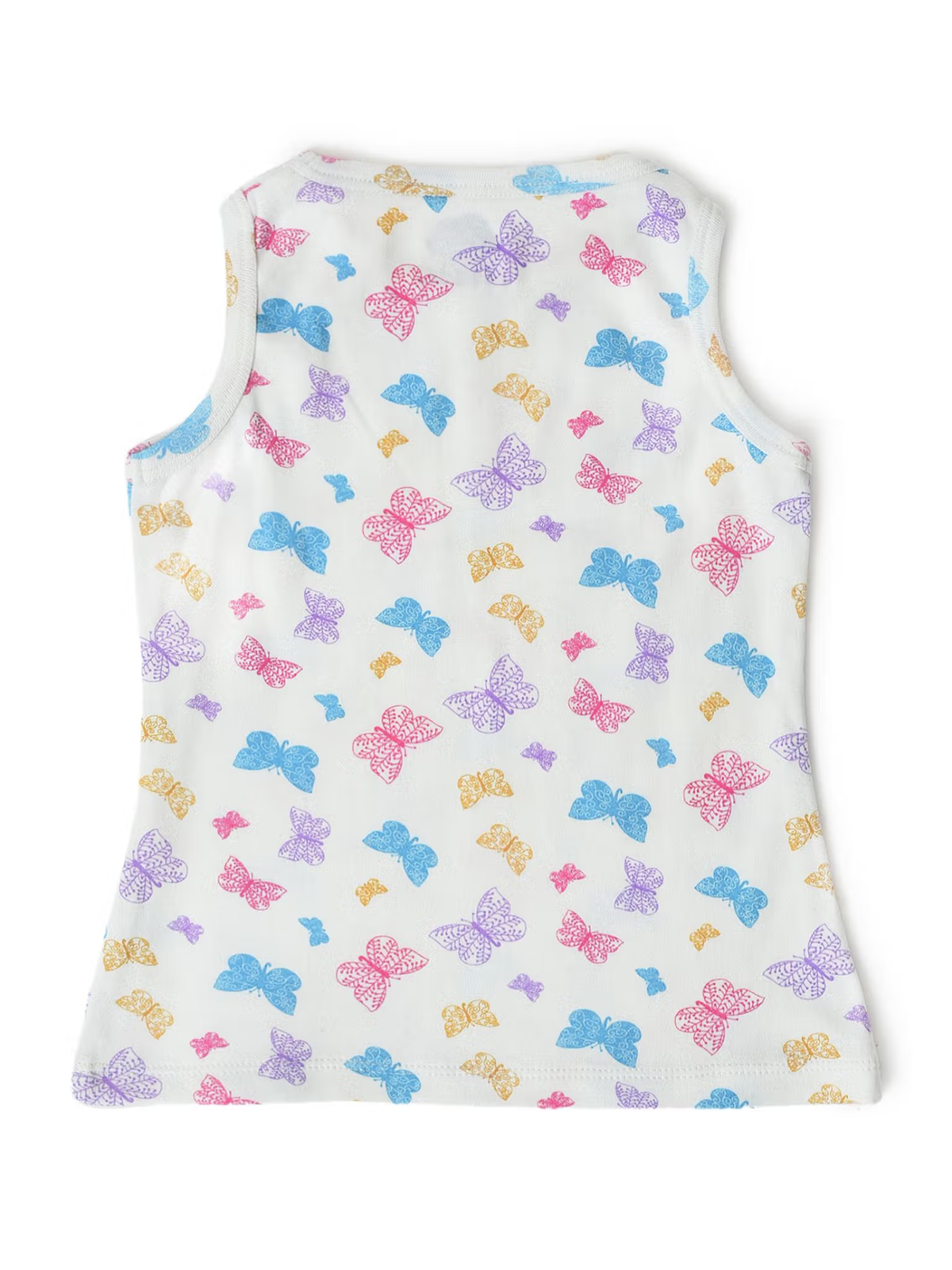 Girls printed sleeveless cotton T-shirt – front view